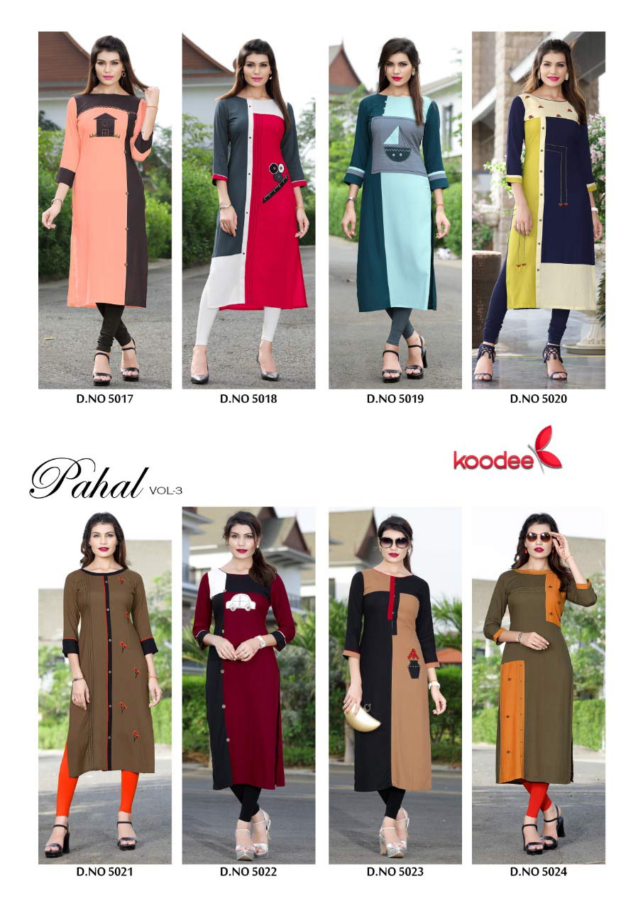 Pahal Vol-3 Koodee Latest Handwork Kurti Manufacturer Pahal Vol-3 Koodee Latest Handwork Kurti Manufacturer